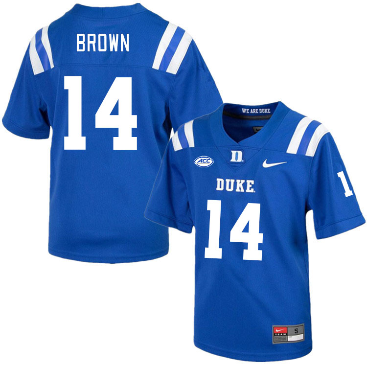 Duke Blue Devils #14 Sean Brown College Football Jerseys Stitched Sale-Royal